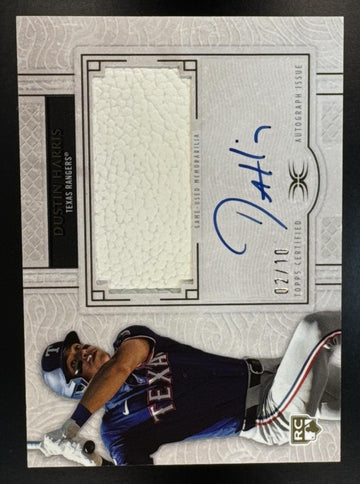 2025 Topps Definitive Collection Dustin Harris #DABG-DHA Auto Batting Glove /10 Rangers