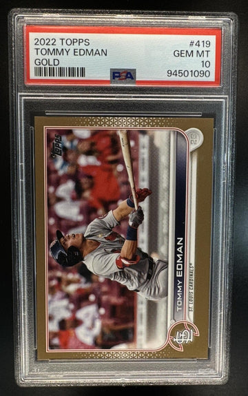 2022 Topps Tommy Edman #419 Gold 1708/2022 Cardinals PSA 10