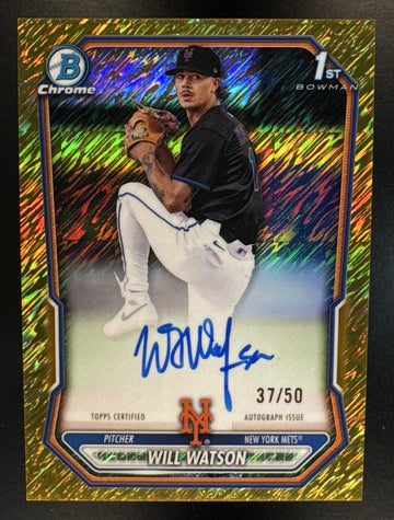 2026 Bowman Chrome Will Watson Auto Gold Shimmer Refractor /50 1st Bowman