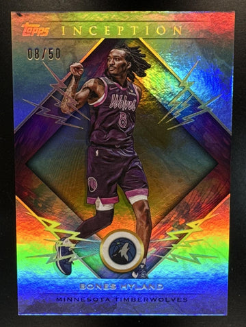 2025-26 Topps Inception Bones Hyland #47 Gold Electricity 8/50 Timberwolves