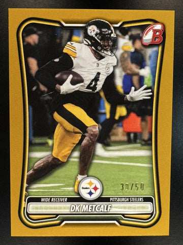 2026 Bowman DK Metcalf #85 NFL Gold 30/50 Steelers