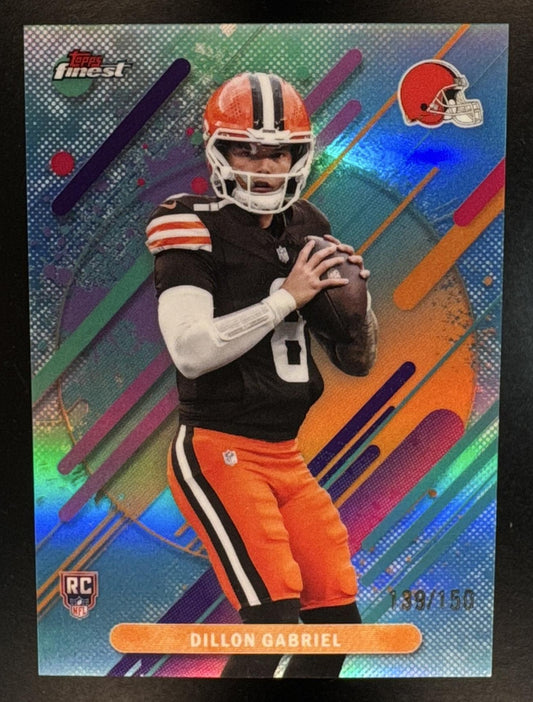 2025 Topps Finest Dillon Gabriel #205 Rare Sky Blue Refractor 139/150 RC Browns