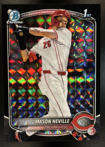 2025 Bowman Draft Mason Neville #BDC-109 Chrome Black Geometric Refractor /10 1st Bowman Reds