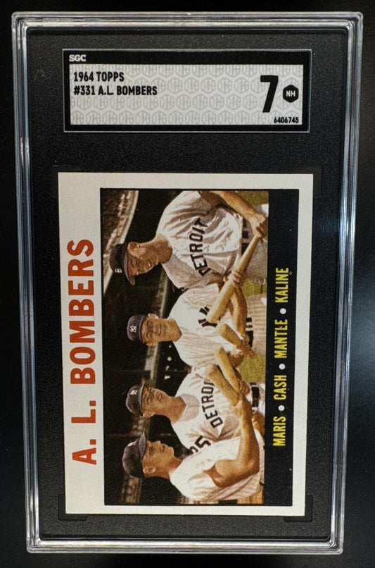 1964 Topps A.L. Bombers Roger Maris Norm Cash Mickey Mantle Al Kaline #331 SGC 7