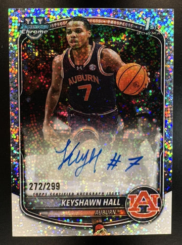 2025 Bowman Keyshawn Hall #CPA-KH Chrome Auto Speckle Refractor /299 1st Bowman Auburn