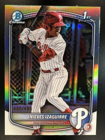 2025 Bowman Chrome Nieves Izaguirre #BCP-232 Refractor /499 1st Prospect Phillies