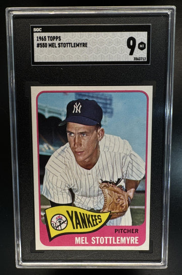 1965 Topps Mel Stottlemyre #550 RC Yankees SGC 9