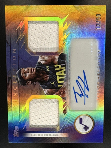 2025 Topps Inception Taylor Hendricks #FF-TH Franchise Relic Auto Gold Refractor /50 Jazz