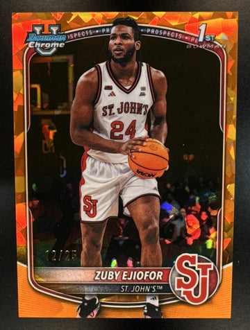 2025 Bowman Sapphire Zuby Ejiofor #BCP-22 Chrome Orange Refractor /25 1st Bowman St. John’s