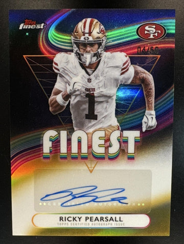 2025 Topps Finest Ricky Pearsall #FA-RP Auto Gold Refractor 4/50 49ers