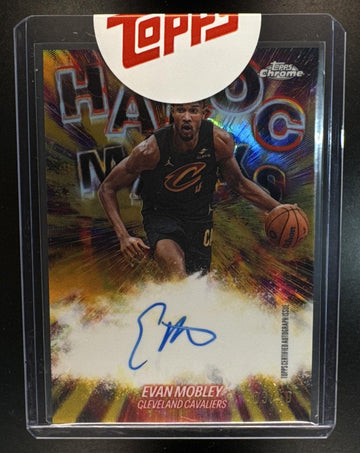 2025 Topps Chrome Update Evan Mobley #HM-EM Havoc Marks Auto Gold Refractor /50 Cavaliers