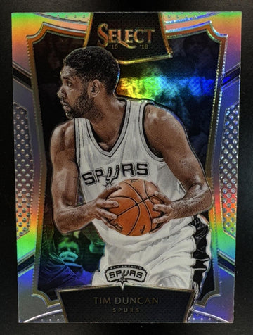 2015-16 Panini Select Tim Duncan #30 Silver Prizms Spurs