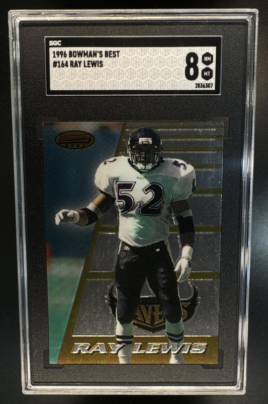 1996 Bowman's Best Ray Lewis #164 RC Ravens SGC 8