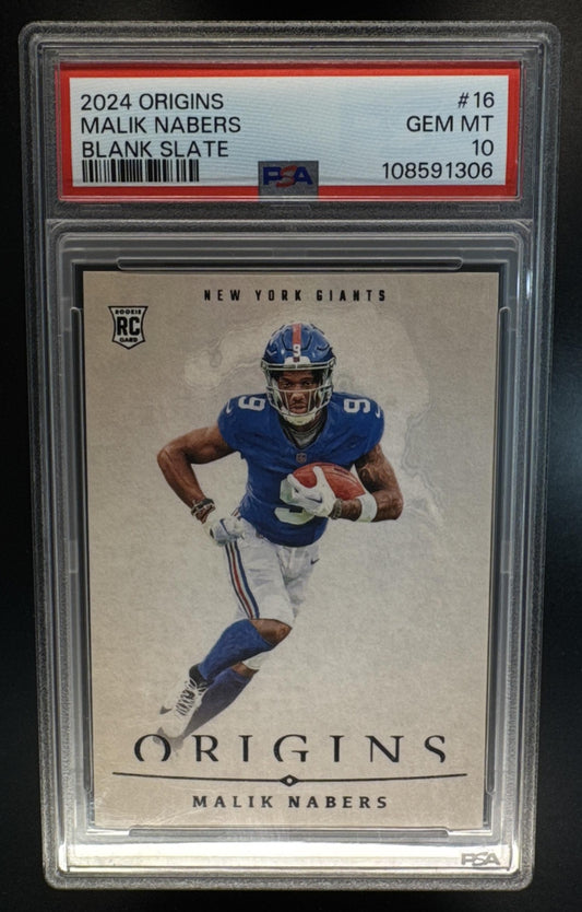 2024 Panini Origins Malik Nabers #16 Blank Slate RC Giants PSA 10