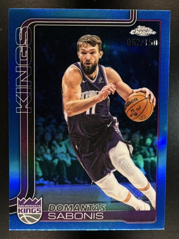 2025-26 Topps Chrome Update Domantas Sabonis #34 Blue Refractor 62/150 Kings
