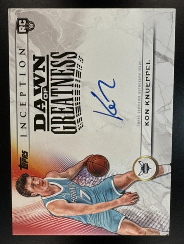 2025-26 Topps Inception Kon Knueppel #DG-KK Dawn of Greatness Auto RC Hornets