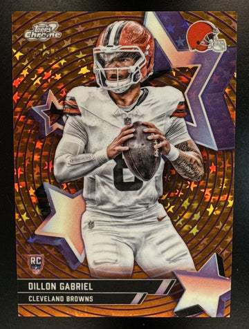 2025 Topps Cosmic Chrome Dillon Gabriel #SF-58 Starfractor Orange /25 SP RC Browns