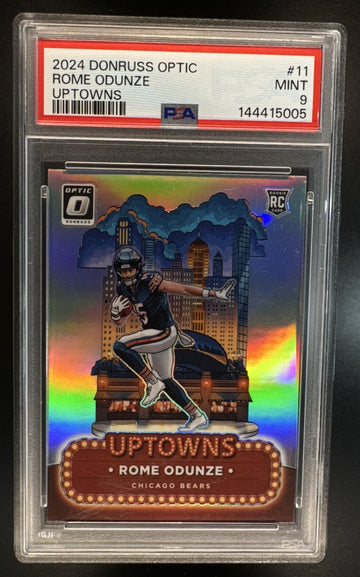 2024 Panini Donruss Optic Rome Odunze #11 Uptown RC SSP Bears PSA 9