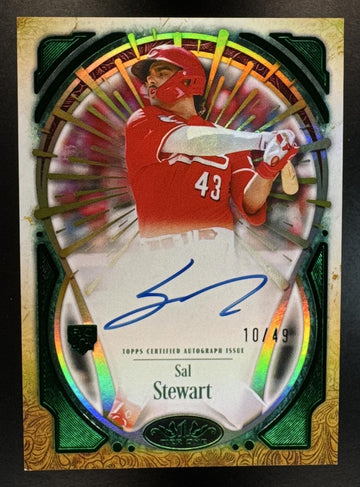 2026 Topps Tier One Sal Stewart #T1XA-SST Xplosion Auto Green Foil 10/49 Reds