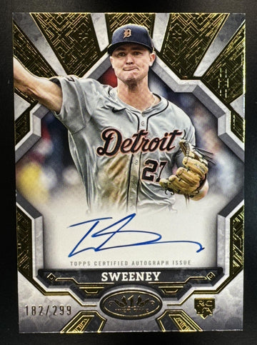 2025 Topps Tier One Trey Sweeney #BOA-TSW Break Out Auto 182/299 RC Tigers