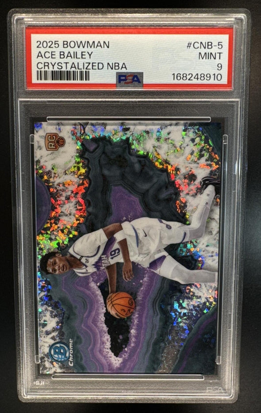 2025-26 Bowman Ace Bailey #CNB-5 Chrome Crystalized RC SSP Jazz PSA 9