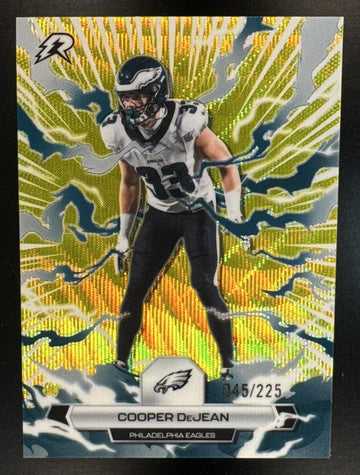 2025 Topps Resurgence Cooper DeJean #82 Yellow Surge Refractor 45/225 Eagles