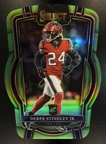 2022 Panini Select Derek Stingley Jr. #262 Neon Green Prizm Die Cut /299 Club RC Texans
