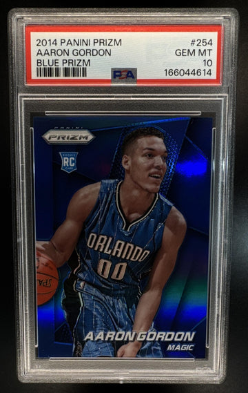 2014-15 Panini Prizm Aaron Gordon #254 Prizms Blue 60/99 RC Magic PSA 10