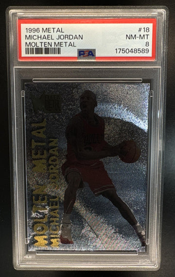 1996-97 Skybox Metal Michael Jordan #18 Molten Bulls PSA 8
