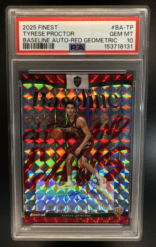 2025 Topps Finest Tyrese Proctor #BA-TP Baseline Auto Red Geometric /5 RC PSA 10