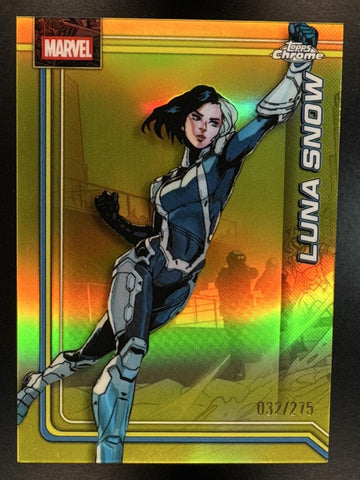 2026 Topps Chrome Marvel Comics Luna Snow #132 Yellow Refractor 32/275