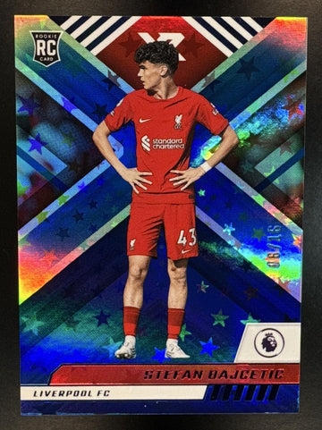 2022 Panini Chronicles Stefan Bajcetic #116 XR Premier League Blue Astro /16 Liverpool