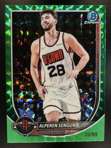 2025 Bowman Alperen Sengun #BCV-133 Chrome Green Geometric Refractor /99 Rockets