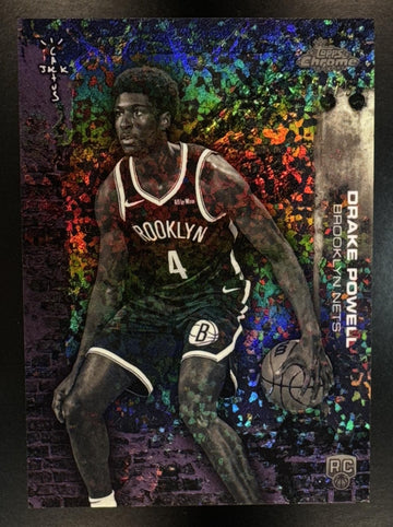 2025 Topps Chrome Cactus Jack Drake Powell #82 Purple Mini Diamond Refractor /75 Nets