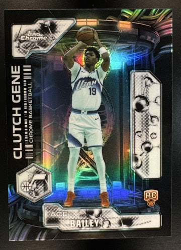 2025-26 Topps Chrome Update Ace Bailey #CG-15 Clutch Gene Refractor RC Jazz