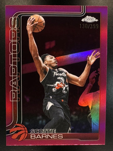 2025-26 Topps Chrome Update Scottie Barnes #47 Magenta Refractor 130/399 Raptors