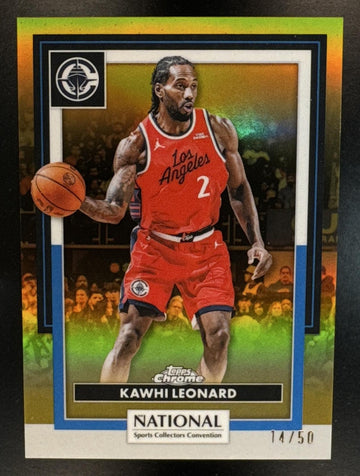 2026 Topps NSCC Collection Kawhi Leonard #NBA-13 NBA Chrome Gold Refractor 14/50 Clippers