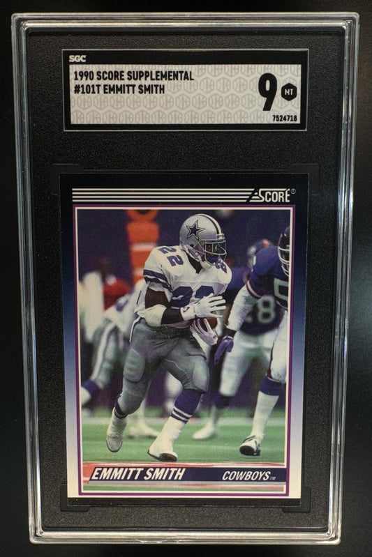 1990 Score Supplemental Emmitt Smith #101T RC Cowboys SGC 9