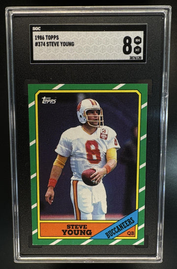 1986 Topps Steve Young #374 RC Buccaneers SGC 8