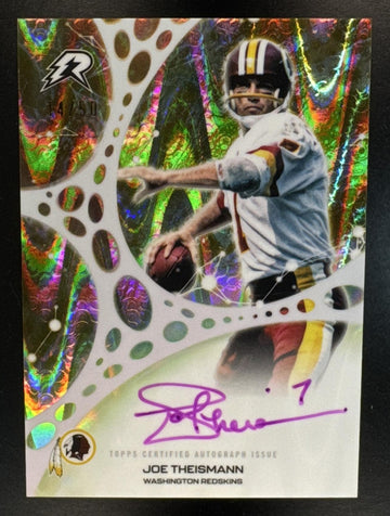 2025 Topps Resurgence Joe Theismann #MM-JTAuto Gold Power Surge Refractor /50 Redskins