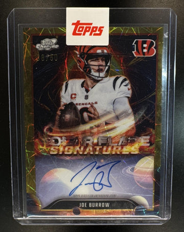 2025 Topps Cosmic Chrome Joe Burrow #SFS-JB Solar Flare Auto Gold Refractor /50 Bengals