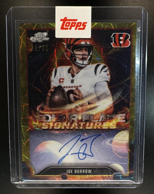 2025 Topps Cosmic Chrome Joe Burrow #SFS-JB Solar Flare Auto Gold Refractor /50 Bengals