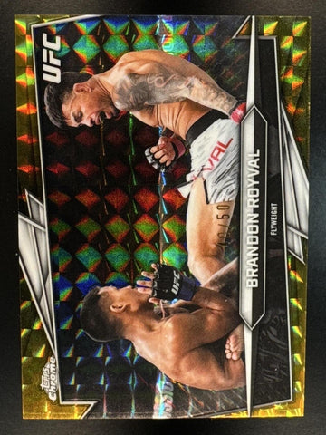 2026 Topps Chrome UFC Brandon Royval #54 Gold Geometric Refractor 10/50