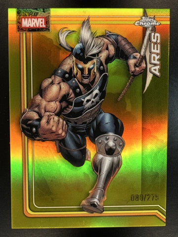 2026 Topps Chrome Marvel Comics Ares #008 Yellow Refractor 80/275