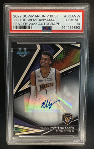 2022 Bowman University Best Victor Wembanyama Best of 2022 Autograph Refractor PSA 10