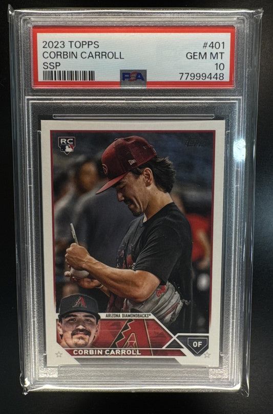 2023 Topps Corbin Carroll #401 Image Variation Golden Mirror SSP RC PSA 10