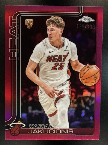 2025 Topps Chrome Update Kasparas Jakucionis #170 Magenta Refractor /399 RC Heat
