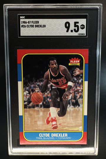 1986-87 Fleer Clyde Drexler #26 RC Trail Blazers SGC 9.5