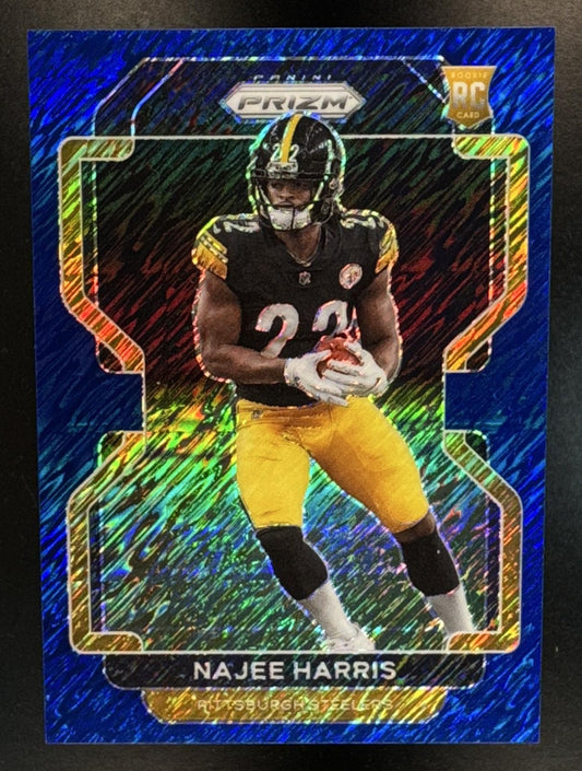 2021 Panini Prizm Najee Harris #343 Blue Shimmer 3/25 RC Steelers