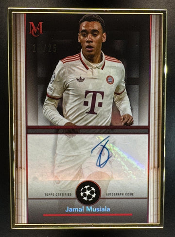 2024 Topps Museum Collection UEFA UCC Jamal Musiala #FA-JM Framed Auto Ruby /25 Bayern Munchen